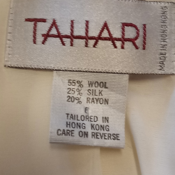 Tahari Cream Brocade Single Breasted Blazer - Picture 12 of 14